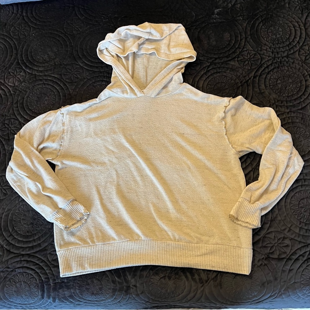 Cream / Gray Marled Hoodie